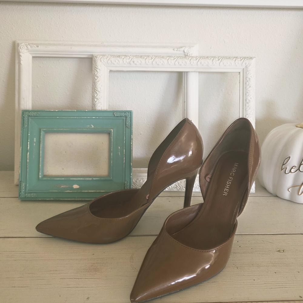 Marc Fisher Tan Pointed Toe Heels